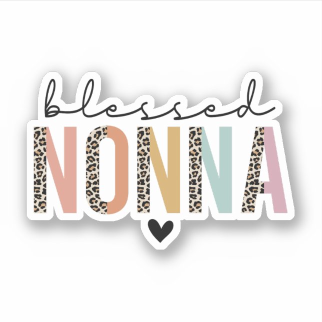 Seligen Nonna Leopard Print Nonna Geschenk Großmut Aufkleber (Vorderseite)