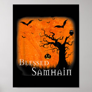 Seligen Samhain Wiccan Celtic Pagan Halloween Witc Poster