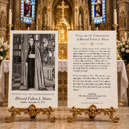 Seliger Fulton Sheen Gebet zur Heiligsprechung Karte