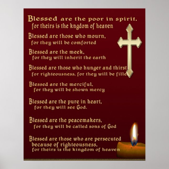 Seligpreisungen christliche Poster (Vorne)