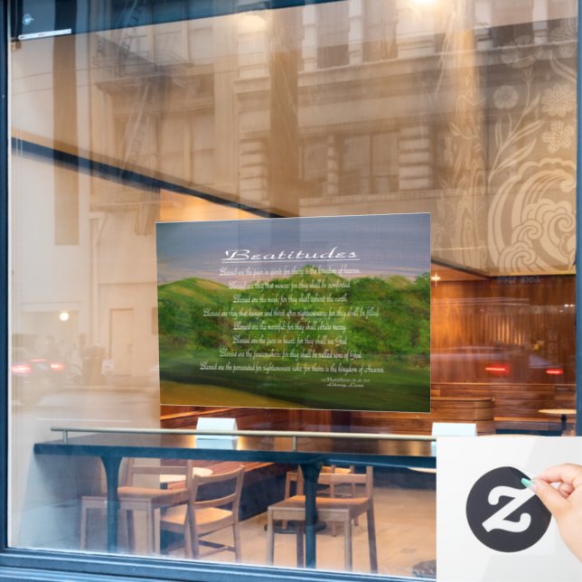 Seligpreisungen Fensteraufkleber (Café-Fenster)