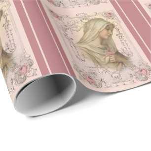 Seligste Jungfrau Maria Religiös Vintage Katholisc Geschenkpapier