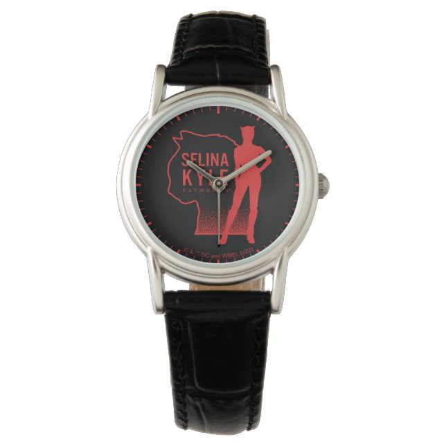 Selina Kyle Catwoman Kontur Logo Armbanduhr (Vorderseite)