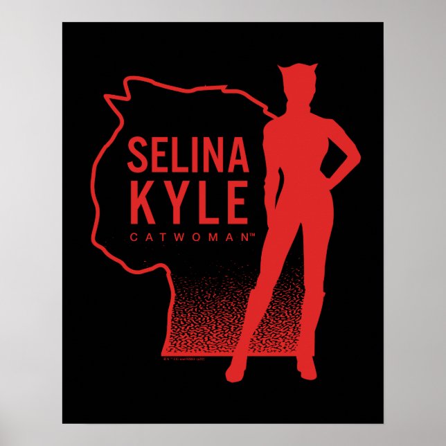 Selina Kyle Catwoman Kontur Logo Poster (Vorne)