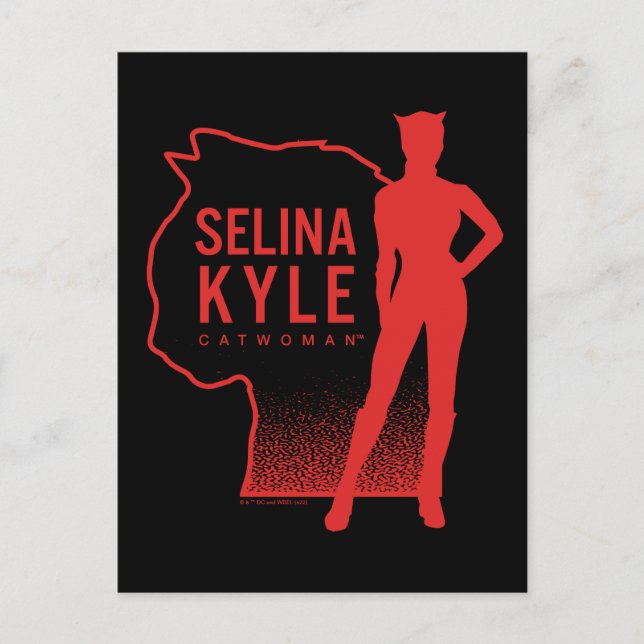 Selina Kyle Catwoman Kontur Logo Postkarte (Vorderseite)