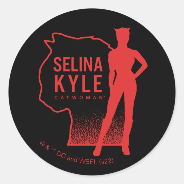 Selina Kyle Catwoman Kontur Logo Runder Aufkleber (Vorderseite)
