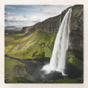Seljalandsfoss Wasserfall   Island Glasuntersetzer