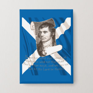 Selkirk-Gnade Burns-Nacht und schottisches Saltire Button
