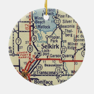 Selkirk Manitoba Vintage Karte Keramik Ornament