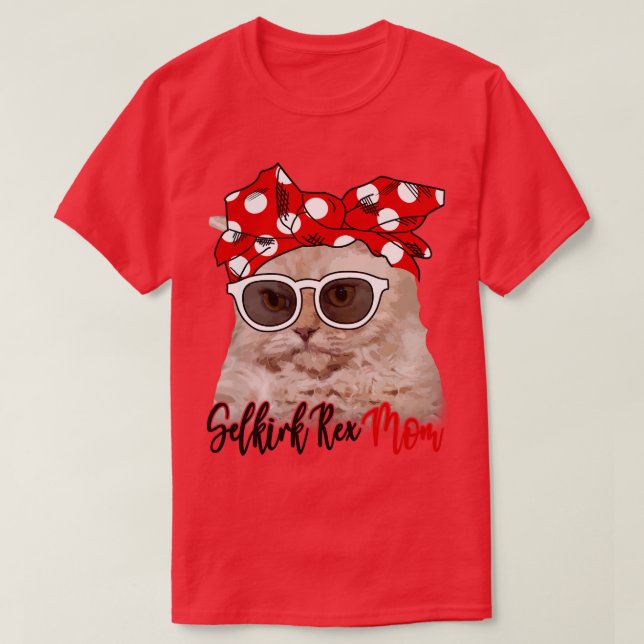 Selkirk Rex Cat Shirt Selkirk Rex Cat Mama Bandana (Design vorne)