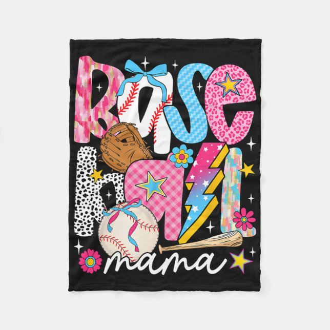 Sell Mama Coquette Bow Game Day verkaufen Mama Müt Fleecedecke (Vorderseite)