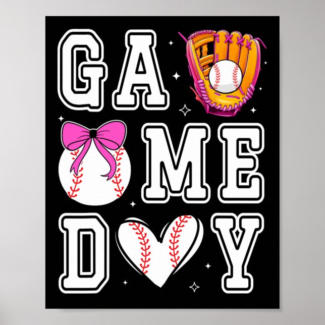 Sell Sister Coquette Bow Game Day verkaufen Mama M Poster (Vorne)