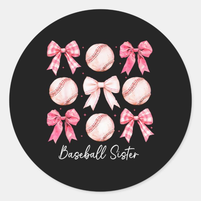 Sell Sister Coquette Bow Game Day verkaufen Mama M Runder Aufkleber (Vorderseite)