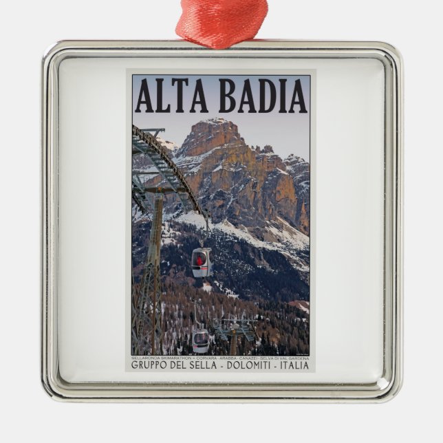 Sella Ronda - Alta- Badiagondel Ornament Aus Metall (Vorne)