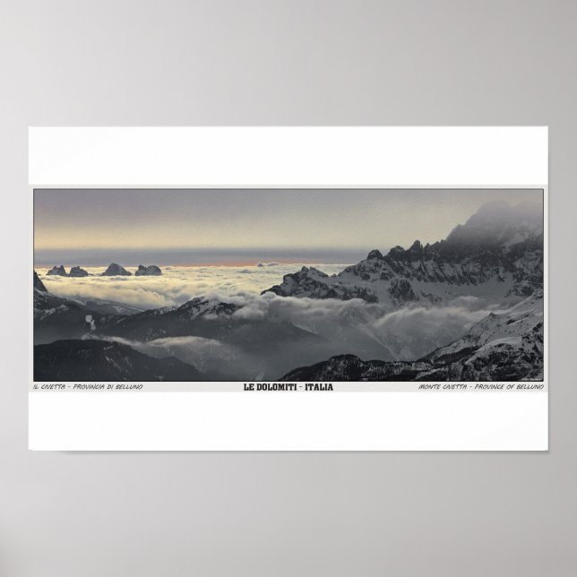 Sella Ronda - Monte Civetta Panorama Poster (Vorne)