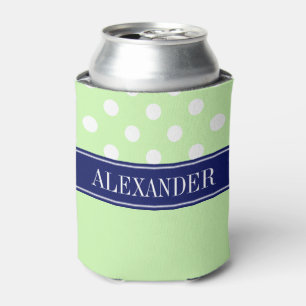 Sellerie Grün LG Polka Punkt CB Navy Monogramm Dosenkühler