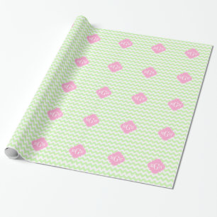 Sellerie weißes Zickzack rosa Quatrefoil 3 Geschenkpapier