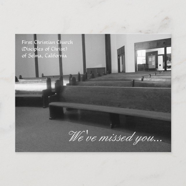 Selma Erste Christliche Kirche "Wir haben dich ver Postkarte (Vorderseite)