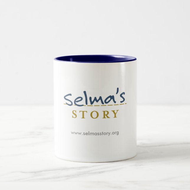 Selmas Geschichten-Tasse Zweifarbige Tasse (Mittel)