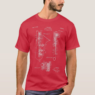 Selmer Saxophone Patent Saxophone Art Black Chalkb T-Shirt