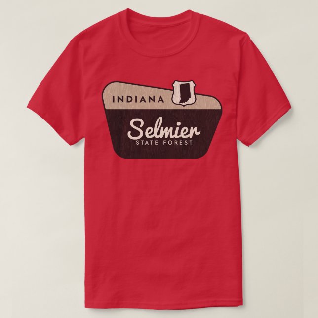 Selmier Staat Forest Indiana Begrüßungszeichen T-Shirt (Design vorne)