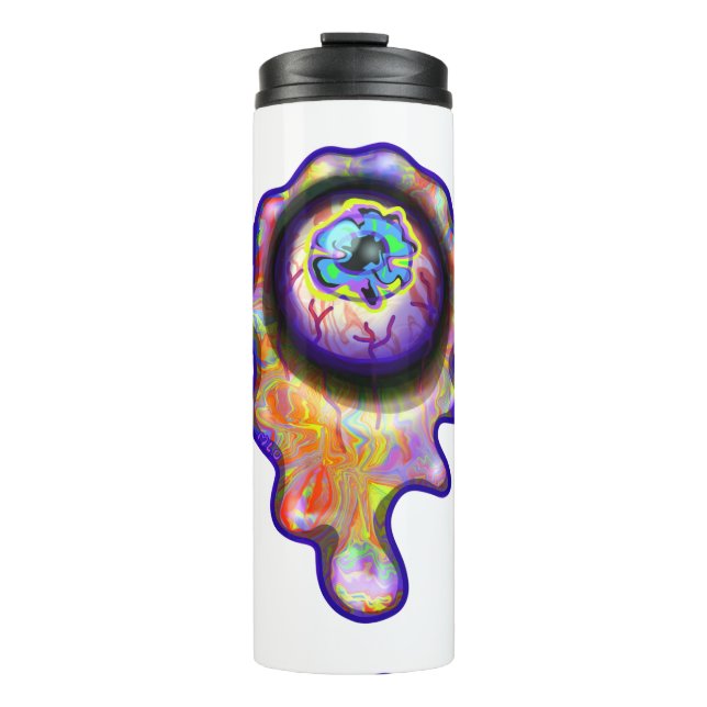 Selrd Eyeball Emoji Paint Tropfen Art M13 Thermosbecher (Vorderseite)