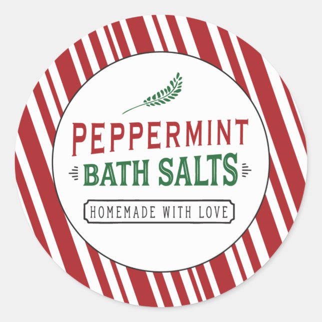 Sels de bain de menthe poivrée Étiquette Sticker p (Devant)
