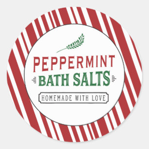 Sels de bain de menthe poivrée Étiquette Sticker p
