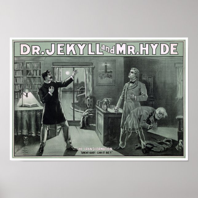 Selten Dr. Jekyll und Mr. Hyde Transformation Post Poster (Vorne)