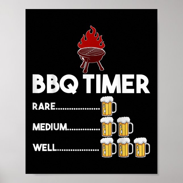 Selten Mittlere Grillen Timer Beer Gift Barbecu Poster (Vorne)