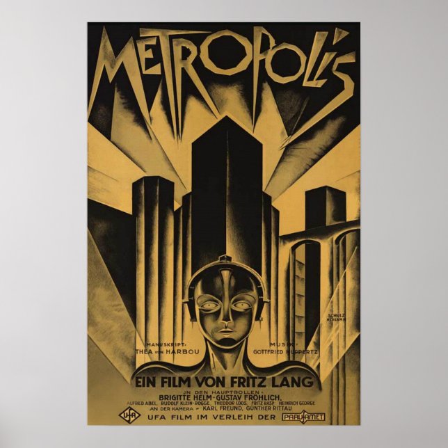 Selten und berühmtes METROPOLIS-Filmplakat Poster (Vorne)