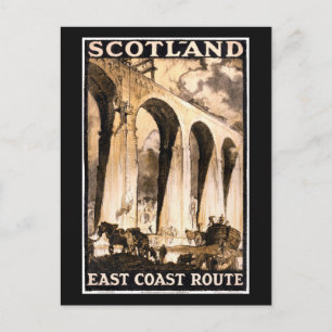Seltene alte Schottland-Reiseposter restauriert Postkarte