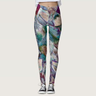 Seltene Blume zeichnend in sehr porösem Stil Leggings