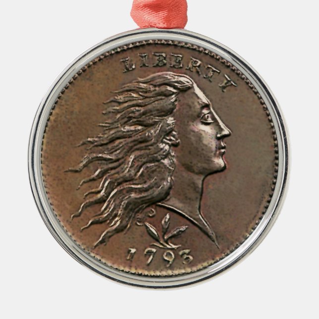 Seltene Early American Penny Metal Ornament (Vorne)