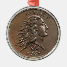 Seltene Early American Penny Metal Ornament
