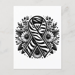Seltene Erkrankungsbewusstsein mit Blume Postkarte