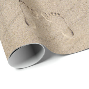 Seltene Fußspuren in Sand Geschenkpapier