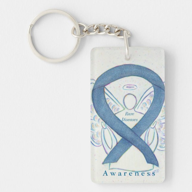 Seltene Krankheiten Angel Awareness Ribbon Schlüss Schlüsselanhänger (Vorderseite)