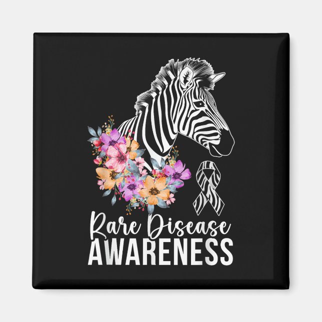 Seltene Krankheiten Bewusstsein Zebra Seltene Kran Magnet (Vorne)