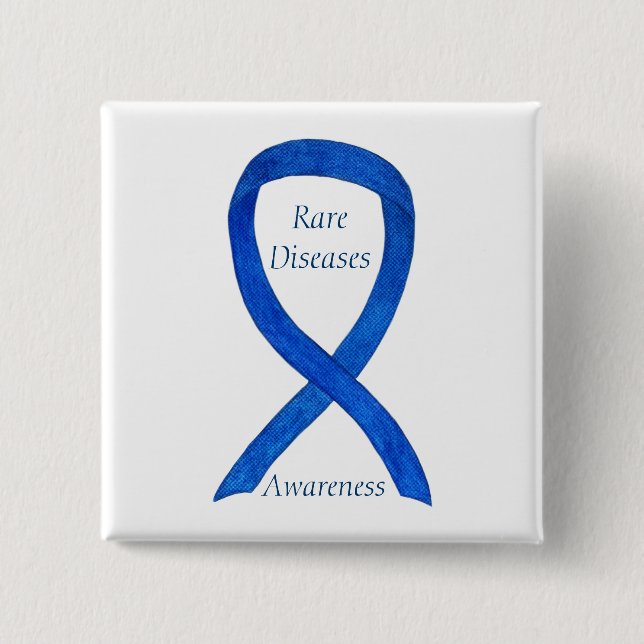 Seltene Krankheiten Denim Awareness Custom Ribbon  Button (Vorderseite)