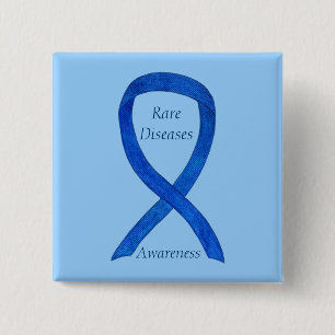 Seltene Krankheiten Denim Awareness Custom Ribbon  Button