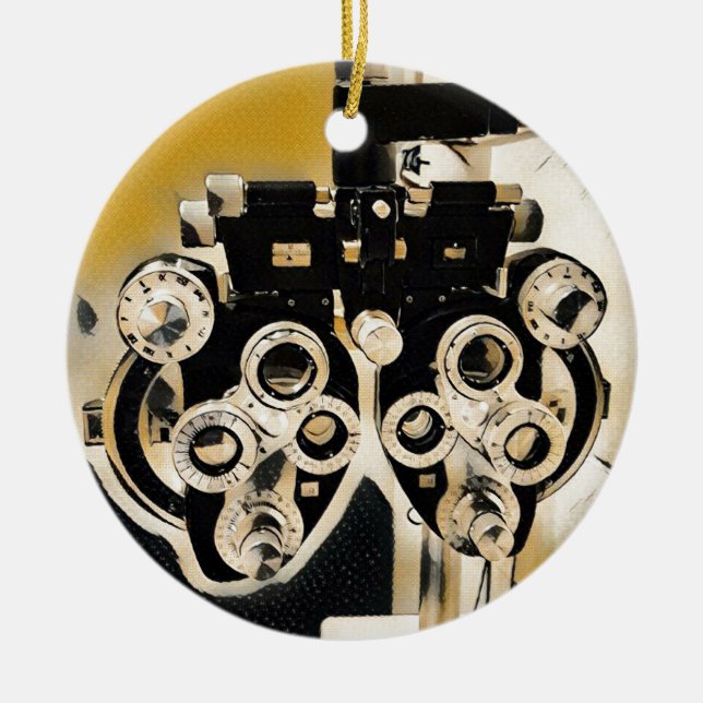 Seltene künstlerische Optometrie-Prüfungs-Linsen Keramik Ornament (Vorne)