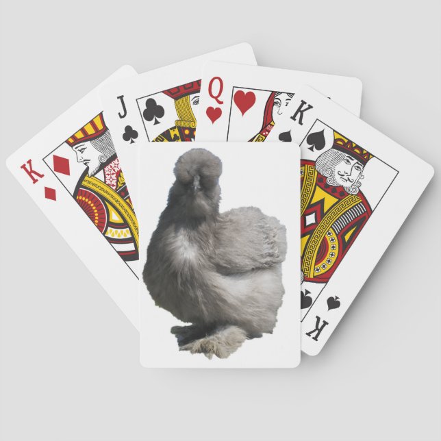 Seltene Niedliche Hühnerzucht Blue Silkie Hen Poul Spielkarten (Rückseite)