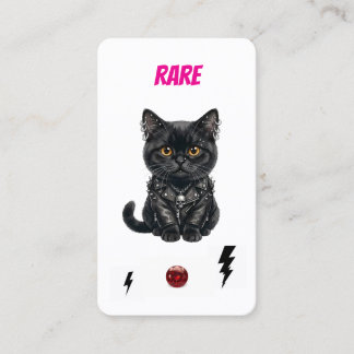 Seltene Punk-Katzensammlerkarte-Black Rebel Treuekarte