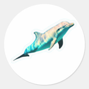 ​Seltener Irrawaddy-Delfin Süßwasser Pesut Mahakam Runder Aufkleber