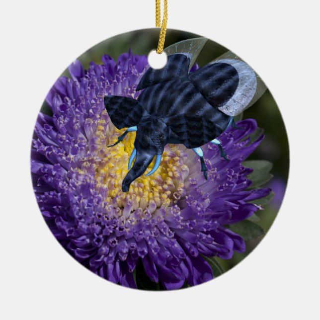 Seltenes Blue Elephant Bug Keramikornament (Vorne)