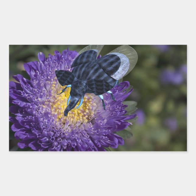 Seltenes Blue Elephant Bug Rechteckiger Aufkleber (Vorderseite)