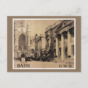 Seltenes Vintage-Reiseposter Bath Restauriert Postkarte
