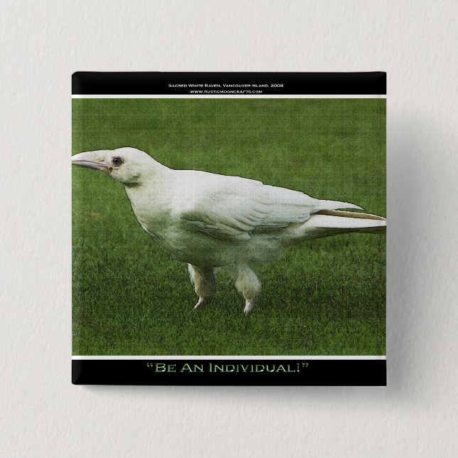 Seltenes White Raven Motivation Button (Vorderseite)