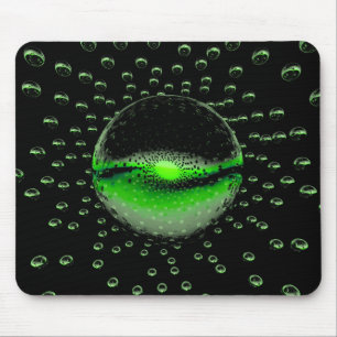 Seltsame Alien Orbs, die ein unheimliches grünes L Mousepad